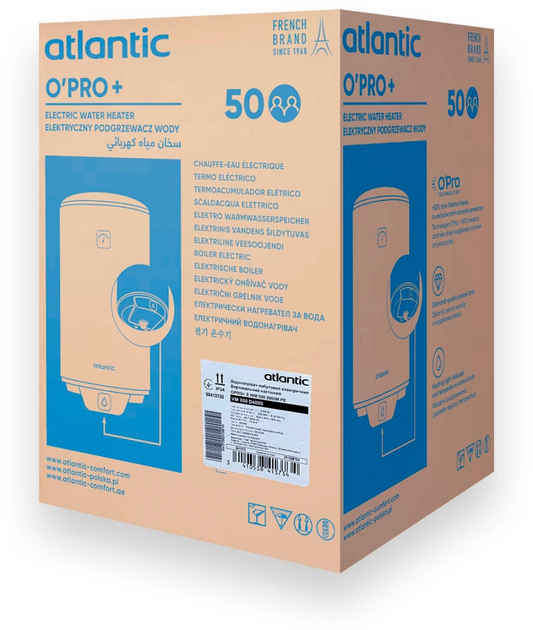 Бойлер Atlantic Opro+ VM 050 D400S (2000W), 50 л, мокрий тен - Фото 6 Бойлер Atlantic Opro+ VM 050 D400S (2000W), 50 л, мокрий тен - зображення 6
