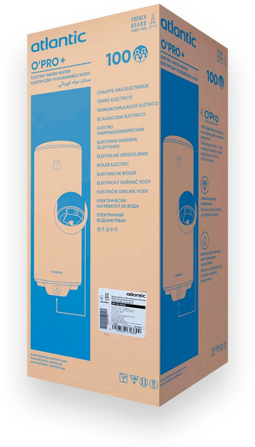 Водонагреватель Atlantic Opro+ VM 100 D400S (2000W), 100 л, мокрый тэн - изображение 7