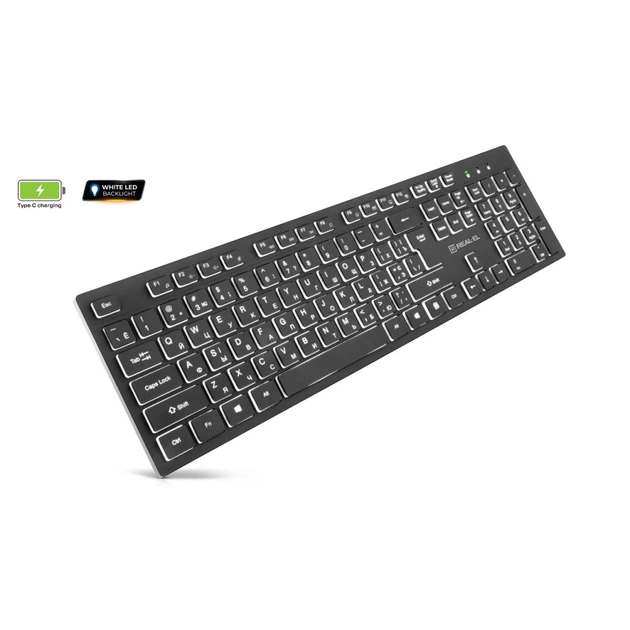 Клавиатура REAL-EL RK-725W Wireless/Bluetooth Black (EL123100061) - изображение 9