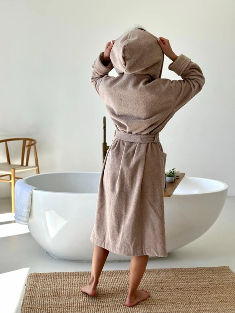 Халат жіночий з капюшоном COSY махровий Fortune 2XL бежевий 925H2W - изображение 3