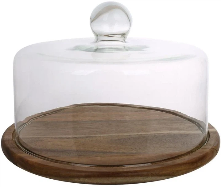 Подставка для торта из акации Wooden Rock со стеклянной крышкой Ø29.5 см коричневая - Фото 1 Подставка для торта из акации Wooden Rock со стеклянной крышкой Ø29.5 см коричневая - изображение 1
