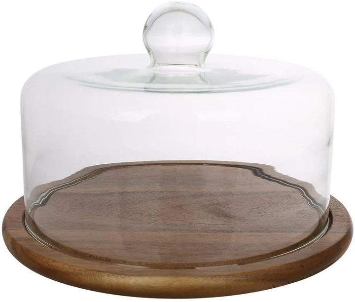 Подставка для торта Wooden Rock из акации Ø26 см коричневая - Фото 1 Подставка для торта Wooden Rock из акации Ø26 см коричневая - изображение 1