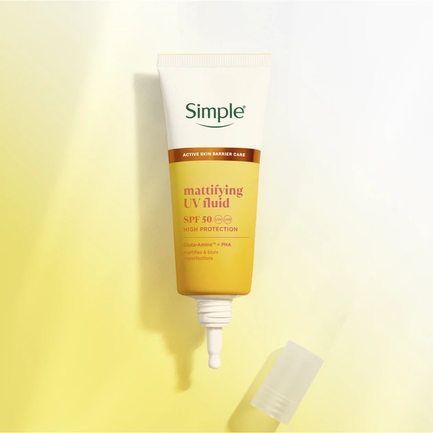 УФ-флюид Simple с высокой защитой SPF 50 Матирующий 40 мл (8720181706240) - изображение 9