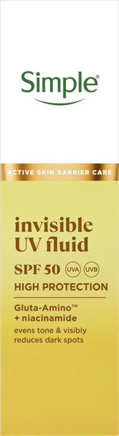 УФ-флюид Simple с высокой защитой SPF 50 Невидимый 40 мл (8720181991172) - Фото 1 УФ-флюид Simple с высокой защитой SPF 50 Невидимый 40 мл (8720181991172) - изображение 1