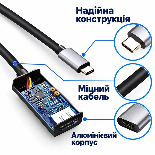 Адаптер Type-C - HDMI Stone 4K 60Hz переходник для ноутбука (ST-CHD4K60HZ) - Фото 3 Адаптер Type-C - HDMI Stone 4K 60Hz переходник для ноутбука (ST-CHD4K60HZ) - изображение 3