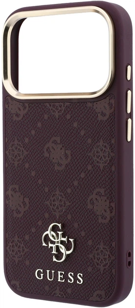 Etui na smartfon Guess Peony 4G Small Logo MagSafe do Apple iPhone 18 Pro Max / Apple iPhone 17 Pro Max Burgundy (3666339654153) - obraz 5