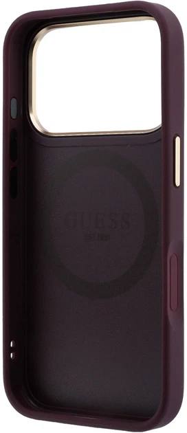 Etui na smartfon Guess Peony 4G Small Logo MagSafe do Apple iPhone 18 Pro Max / Apple iPhone 17 Pro Max Burgundy (3666339654153) - obraz 6