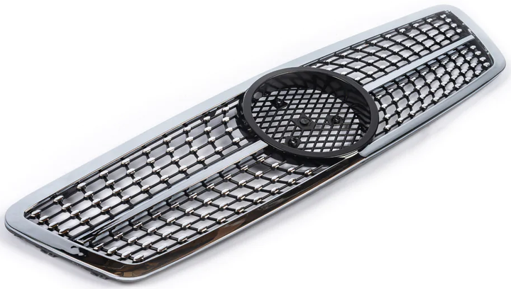 Передняя решетка радиатора Diamond Silver для Mercedes C-class W203 2000-2007 гг - изображение 4