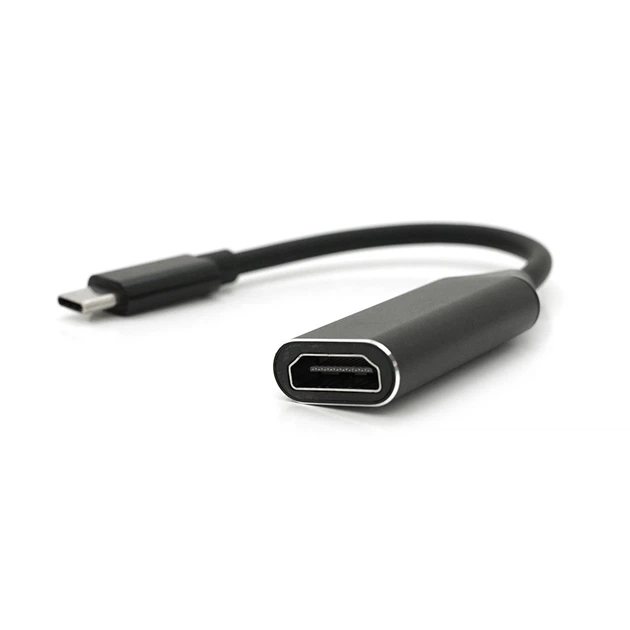 Конвертер Type-C (тато) на HDMI (мама) 10cm, Black, 4K/2K, Пакет - Фото 2 Конвертер Type-C (тато) на HDMI (мама) 10cm, Black, 4K/2K, Пакет - зображення 2