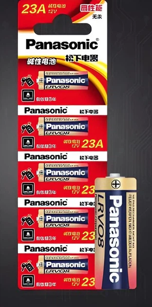 Батарейка літієва 1шт Panasonic 23A 12V LRV08 1B5C MN21, MS21 Alkaline Алкалінова - зображення 2