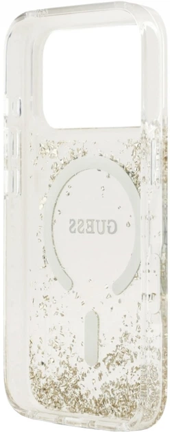 Чохол для смартфона Guess Resin Bottom Glitter MagSafe для Apple iPhone 18 Pro / Apple iPhone 17 Pro Gold (3666339673574) - зображення 6