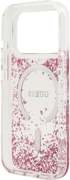 Etui na smartfon Guess Resin Bottom Glitter MagSafe do Apple iPhone 18 Pro Max / Apple iPhone 17 Pro Max Pink (3666339673604) - obraz 5