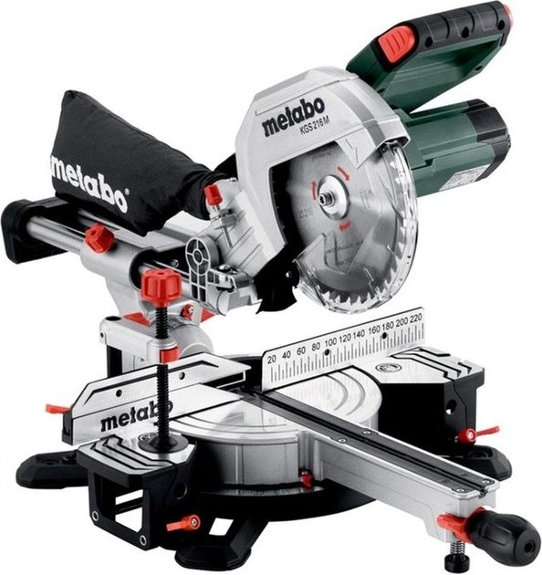Торцювальна пила Metabo з протяжкою + картонна коробка KGS 216 M (4061792218185) - Фото 1 Торцювальна пила Metabo з протяжкою + картонна коробка KGS 216 M (4061792218185) - зображення 1