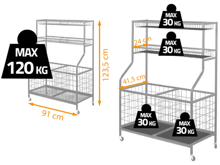 Regał organizer Humberg HM-780 z koszykami na kółkach (5903890611767) - obraz 7
