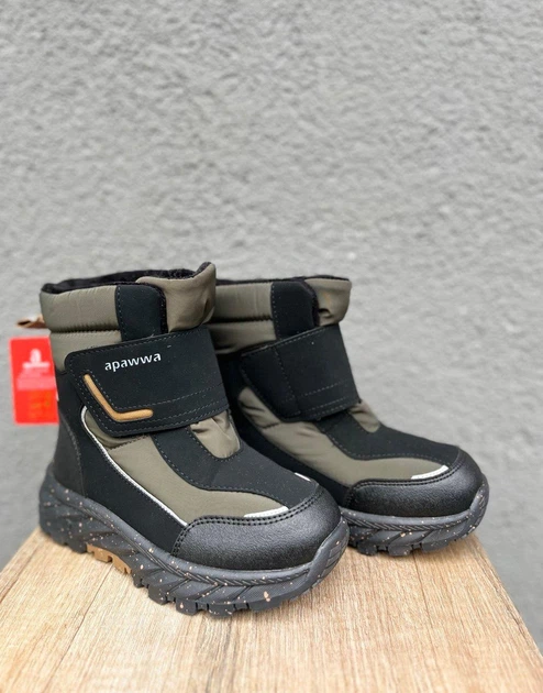 Дитячі зимові дутики Apawwa ABD1552R Black 30 р, чорний з хакі - Фото 1 Дитячі зимові дутики Apawwa ABD1552R Black 30 р, чорний з хакі - изображение 1