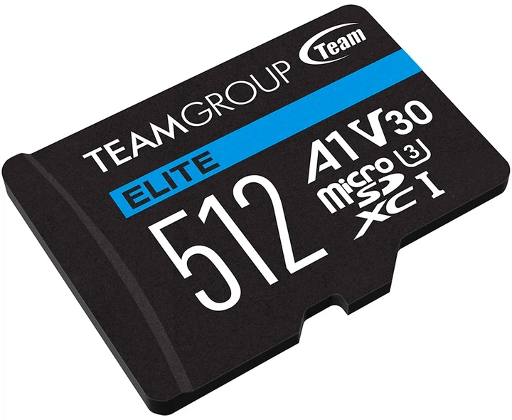 Карта пам'яті Team Group Elite microSDXC 512GB UHS-I U3 V30 + SD-адаптер (TEAUSDX512GIV30A103) - изображение 2