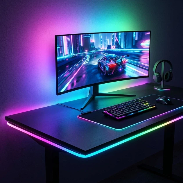 Розумна гнучка неонова світлодіодна стрічка Neon LED RGB-IC 10м з Bluetooth-додатком, пультом ДК, живленням від USB, вологозахистом та кріпленням - изображение 3