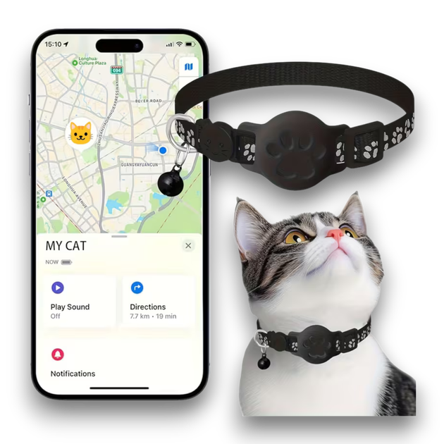 Світловідбиваючий нашийник для котів з трекером — альтернатива GPS Червоний Один ремінець (рандомний) для Android - изображение 5