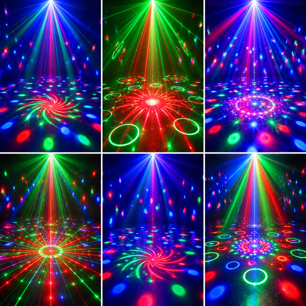 Лазерный проектор-диско шар 2 в 1, RGB светоэффекты, пульт ДУ до 10 м, черный - Фото 4 Лазерный проектор-диско шар 2 в 1, RGB светоэффекты, пульт ДУ до 10 м, черный - изображение 4