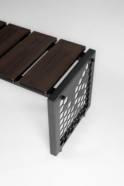 Лавка Moderna ECO Plus-S зі скринею сталь Антрацит терасна дошка Венге + Подарунок пластиковий горщик (LMoskSETD) - Фото 3 Лавка Moderna ECO Plus-S зі скринею сталь Антрацит терасна дошка Венге + Подарунок пластиковий горщик (LMoskSETD) - зображення 3