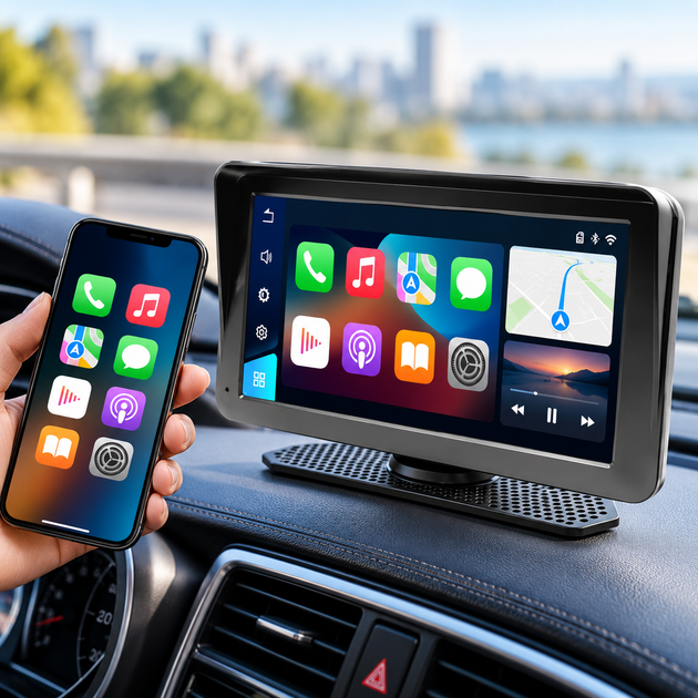 Магнитола 701W 7' PND / Портативный экран с Carplay / Беспроводная стереосистема с дисплеем - изображение 2