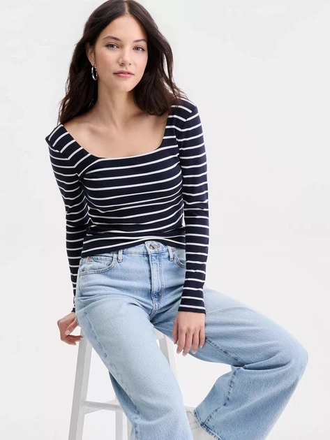 Лонгслив длинный женский Guess 904951219 M Синий/Белый (1162706130) - изображение 3