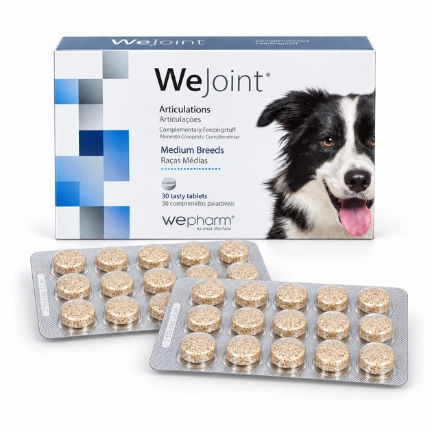 Кормова добавка WeJoint® Medium Breeds tasty tablets (хондропротектор 1 таб на 25кг) для собак середніх порід смачні таблетки для підтримки здоров’я суглобів (5600757920030) - зображення 2