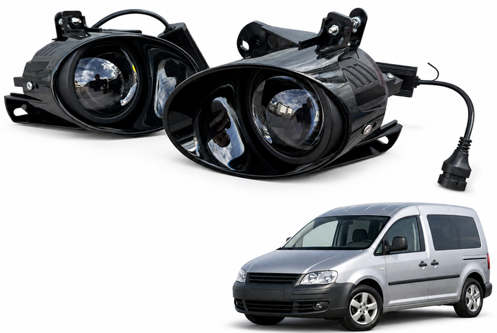 Линзованные противотуманные LED-фары Caddy III 2004-2010 фольксваген кадди, управление с телефона - изображение 3