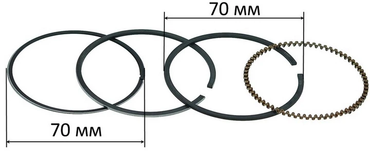 Кольца компрессионные двигателя генератора 170F (d70), арт.gen289 - Фото 4 Кольца компрессионные двигателя генератора 170F (d70), арт.gen289 - изображение 4
