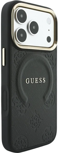 Чохол для смартфона Guess Saffiano Peony & Ring MagSafe для Apple iPhone 18 Pro Max / Apple iPhone 17 Pro Max Black (3666339654511) - зображення 4