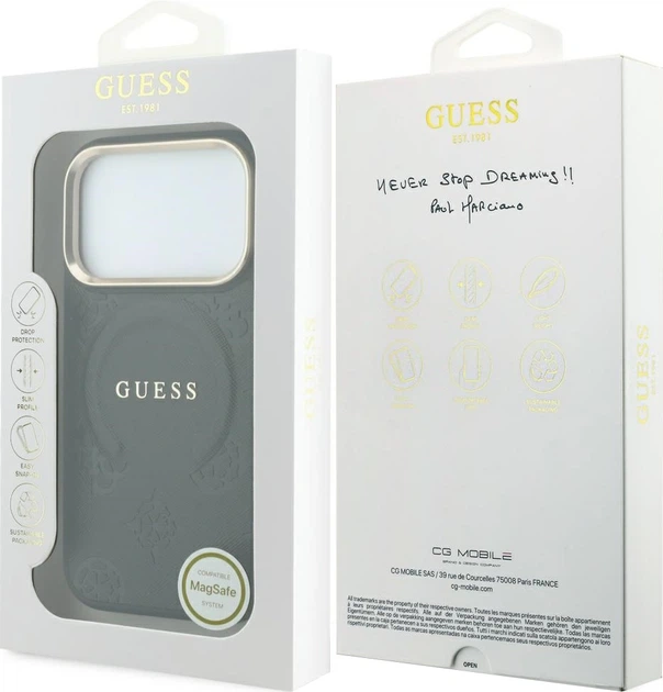 Чохол для смартфона Guess Saffiano Peony & Ring MagSafe для Apple iPhone 18 Pro Max / Apple iPhone 17 Pro Max Black (3666339654511) - зображення 7