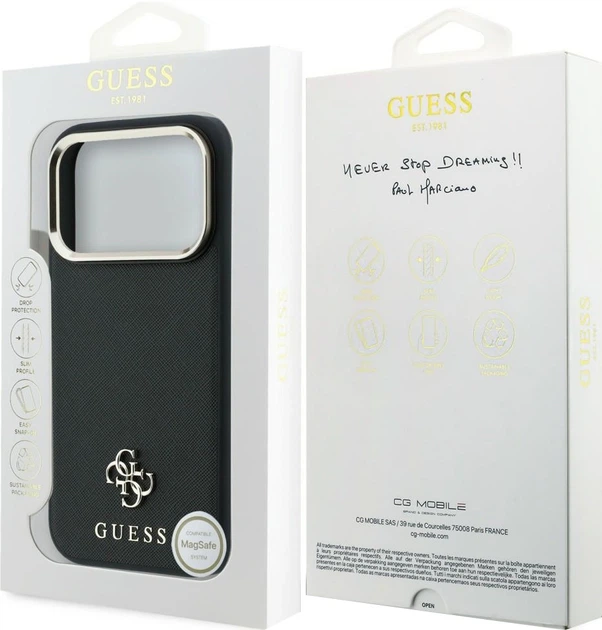 Чохол для смартфона Guess Saffiano Small 4G & Classic Logo MagSafe для Apple iPhone 18 Pro Max / Apple iPhone 17 Pro Max Black (3666339652753) - зображення 7