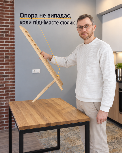 Стіл-підставка K3 Craft Lean для роботи сидячи та стоячи, з регулюванням висоти полиць, натуральна сосна - зображення 10