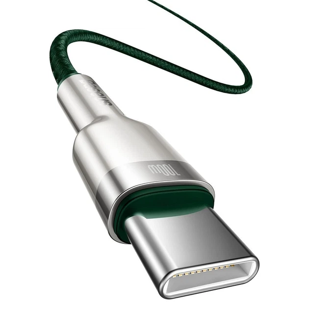 Кабель Baseus Cafule Metal USB-C to USB-C 2m Green (CATJK-D06) - изображение 2