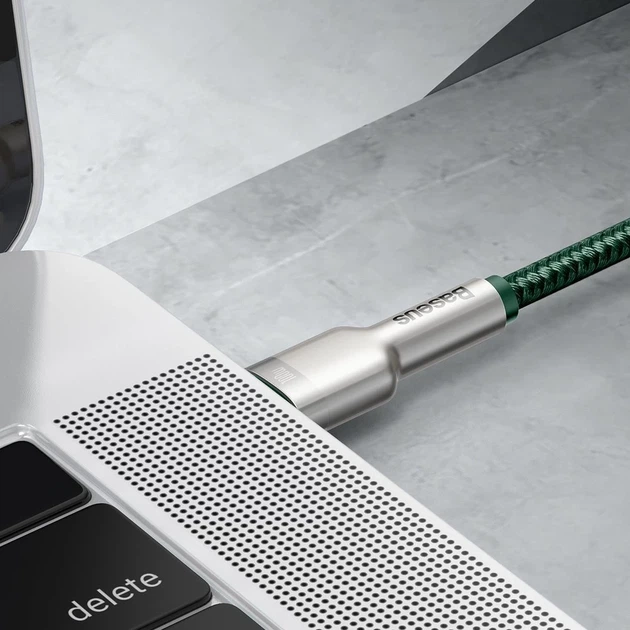 Кабель Baseus Cafule Metal USB-C to USB-C 2m Green (CATJK-D06) - изображение 9