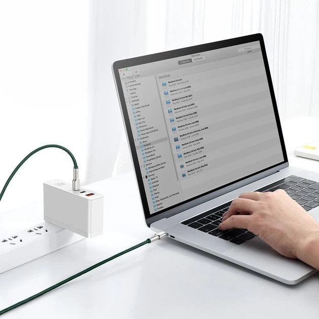Кабель Baseus Cafule Metal USB-C to USB-C 2m Green (CATJK-D06) - изображение 10