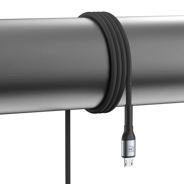 Кабель 3mk Hyper Cable N-SERIES USB-A / MicroUSB 1m 5V/2.4A 12W Черный (5903108680349) - изображение 9