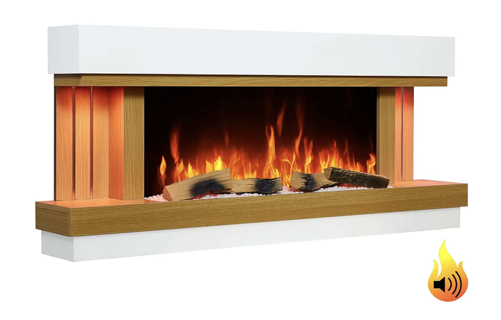 Электрокамин ArtiFlame Sogne AF52 2000 Вт до 30 м² с 3D-эффектом пламени Wi-Fi и пультом Настенный обогреватель с цифровым термостатом декоративными поленьями и камнями - изображение 3