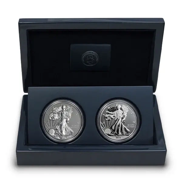 Колекційний набір срібних монет - "American Eagle West Point Two-Coin Silver Set - Американський Орел Liberty" 2013 рік - изображение 5