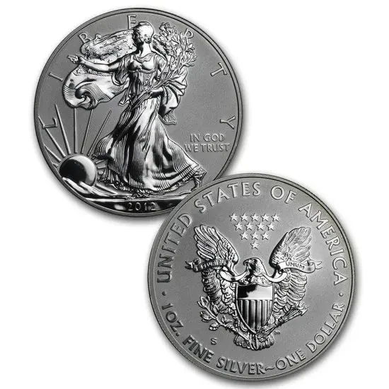 Колекційний набір срібних монет - "American Eagle San Francisco Two-Coin Silver Proof Set - Американський Орел Liberty" 2012 рік - изображение 4