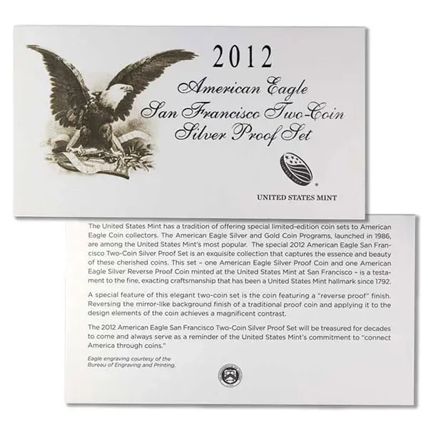 Колекційний набір срібних монет - "American Eagle San Francisco Two-Coin Silver Proof Set - Американський Орел Liberty" 2012 рік - изображение 5