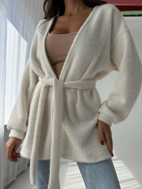 Кардиган AO711 Молочный Oversize S-L 5146260 - Фото 5 Кардиган AO711 Молочный Oversize S-L 5146260 - изображение 5