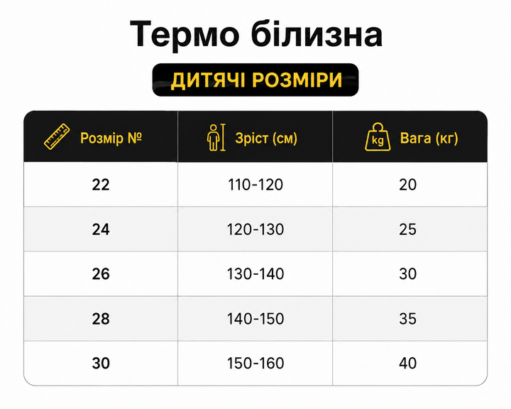 Термобілизна дитяча з мікрофлісом Розмір 24 (зріст 120-130см) Чорний колір. Дитяча термобілизна для активного спорту та тренувань, комплект кофта та штани. Арт. 7771-24 - зображення 3