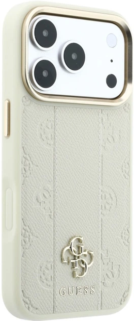 Etui na smartfon Guess Stripe Peony 4G Logo MagSafe do Apple iPhone 18 Pro Max / Apple iPhone 17 Pro Max Beige (3666339653194) - obraz 4