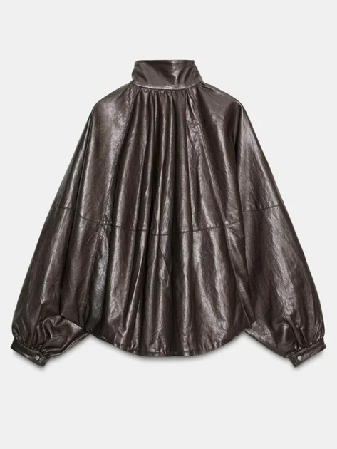 Бомбер куртка з еко шкіри розмір M Zara 2969/241/832 - Фото 4 Бомбер куртка з еко шкіри розмір M Zara 2969/241/832 - изображение 4