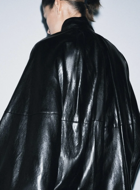 Чорна куртка бомбер оверсайз екокожа розмір L Zara - Фото 8 Чорна куртка бомбер оверсайз екокожа розмір L Zara - зображення 8