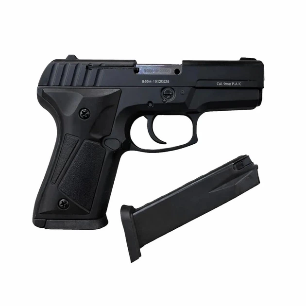 Сигнально-стартовый пистолет BLOW TRZ-91402 AVTO, 14+1/9 mm (Black/Brown Grips) add 1 magazine. - изображение 2