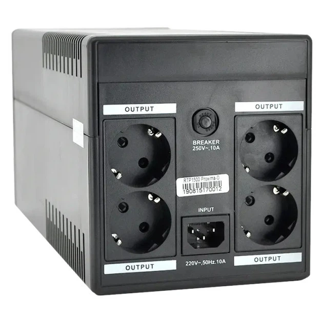 Источник бесперебойного питания Ritar Proxima-D RTP1000 600Вт AVR 4xSCHUKO - изображение 2