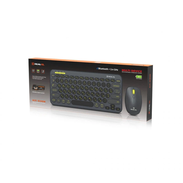Комплект REAL-EL KIT-635W Wireless/Bluetooth Black (EL123100057) - Фото 10 Комплект REAL-EL KIT-635W Wireless/Bluetooth Black (EL123100057) - зображення 10