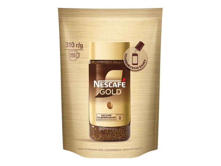 Кава розчинна NESCAFE 310г Голд м/у - Фото 1 Кава розчинна NESCAFE 310г Голд м/у - изображение 1